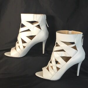 Elegant White Cut Out Booties